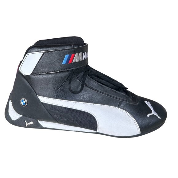PUMA BMW M Motorsport R-CAT MID Sneaker Men's 11 Black White Leather Racing Shoe - Picture 5 of 9